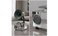 Gramophone with Acrylic Base Decorative Gramophone Ornament Tabletop Desktop Decoration for Living Room