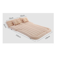 Ribbed SUV Rear-Seat Mattress Raised Side Edges Car Camping Mattress Rectangular Inflatable Back Seat Bed