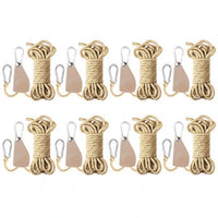 8 Pieces Braided Reflective Guy Rope Metal Hook Camping Tarp Rope with Storage Bag Reflective Guy Line Lightweight for Campers