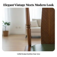 foliageCarved Spine Chair Retro and Design Dining Furniture Padded Seat Ergonomic Design for Adults, Living Room
