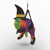 Outdoor Inflatable Witch Halloween Hanging Witch Spooky Decoration Oversized for Yard, Window, Porch