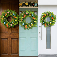 40cm Easter Wreath Easter Egg Wreath Lively Colors Spring Decor for Home, Families, Staircase, Entryway, Porch