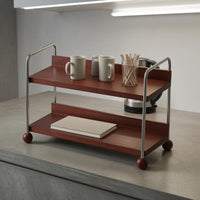 Two-Tier Mug Rack Space-Saving Wood and Steel Cup Organizer Countertop Mug Holder