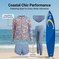 Swimsuits for Women with Padded Bra and Zipper Closure, Versatile 2-Piece for Older Ladies
