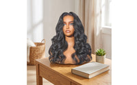 Female Mannequin Head Realistic Mannequin Head with Shoulders Tan Hairpiece Stand Stand for Jewelers, Cosplayers, Salons, Storefronts, Photo Shoots