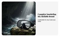 Waterproof Anti-Fog Diving Mask Ultra Clear Lens Tempered Glass Swim Mask Adjustable Strap for Divers, Beginners, Swimming, Beach, Ocean