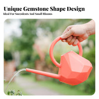 Diamond Shaped Watering Can Comfortable Handle 1.5L Watering Pot Lightweight Long Spout Water Can for Kids, Gardeners, Balcony, Garden, Indoor