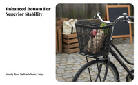 Foldable Imitation Rattan Bike Basket Easy to Install Plastic Bike Basket Lightweight for Commuting
