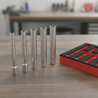 5 Pieces 5 Piece Deep Set EVA Foam Organizer 120mm Long Set 6-Point Design Hand Tools for DIY Enthusiasts, Auto Repair, Workshop, Garage