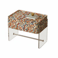 Italian Inspired levitating Nightstand Minimalist & aesthetic levitating Single-Drawer Table Rainbow Effect Front Bedside Cabinet Space Saving for Design fans, residents, partners, Apartment, Home, Living Room, Hallway