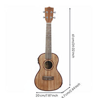 Preamp 24 Inch Ukulele Pickup System Tone Controls Ukulele Built-in Tuner String Instrument Polished Fretboard for Beginners, Students, Performance, Practice