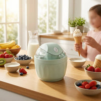 Homemade Ice Cream Maker Compact Ice Cream Machine Countertop Appliance Single-Button for Families
