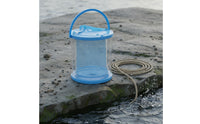 Portable Foldable Catch Container with Rope Transparent Top Fishing Container Multiuse Live Catch Container for Fishermen, Anglers, Stream