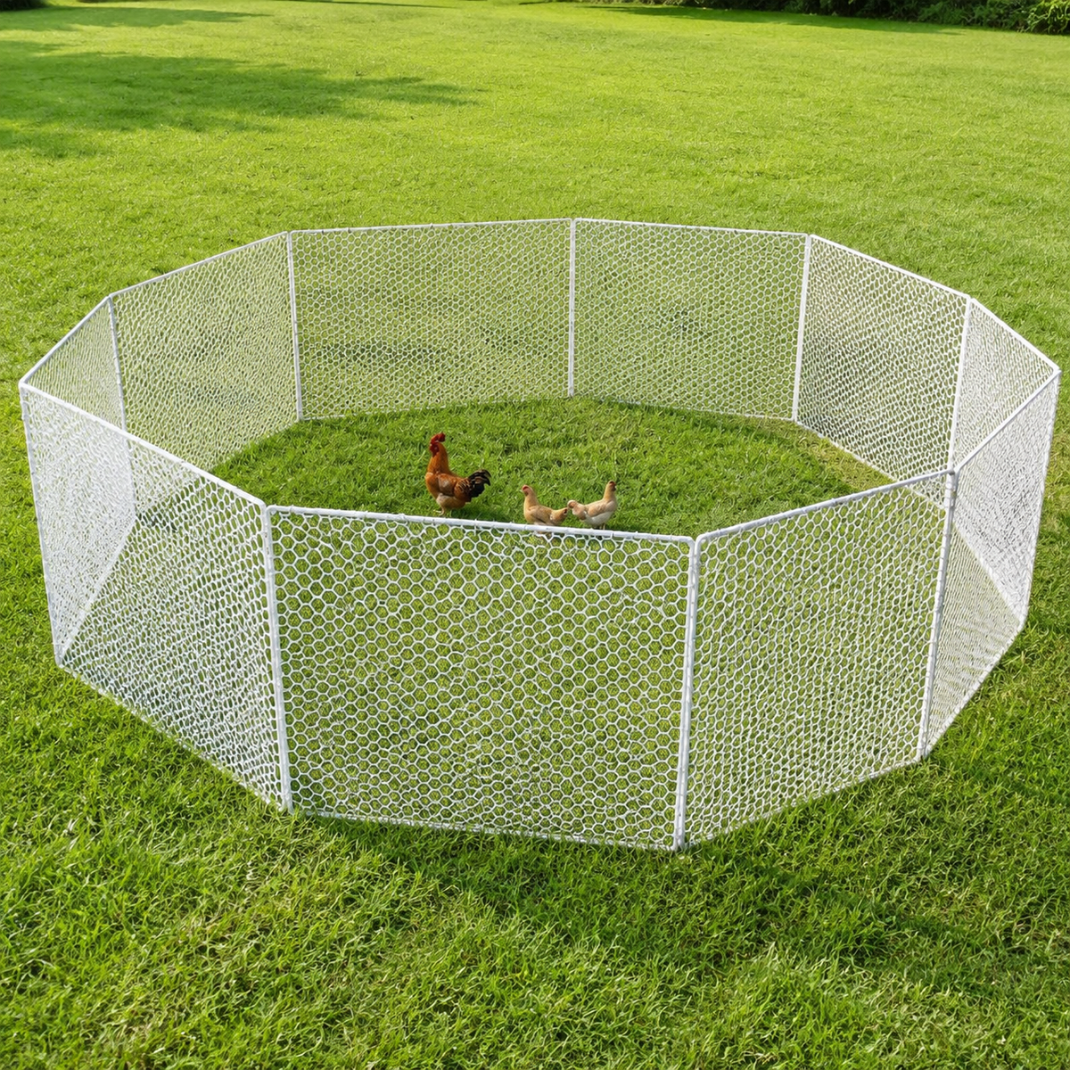 5m Folding Fence Panel 10 Pack, Poultry Fence Panel for Poultry Netting Enclosure, Portable Livestock Enclosure 60cm High x 50cm Long