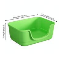Semi-Enclosed Cat Litter Pan PP Material Semi-Enclosed Cat Toilet -Piece Design High-Sided Litter Pan