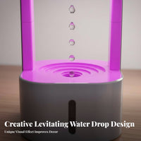 Colorful Lighting Anti-Levitation Humidifier Ambient Night Light Water Drop Backflow Humidifier Automatic Power Deactivated for Students