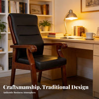 Padded Backrest Upholstered Wooden Meeting Chair Sturdy Frame Office Furniture Stable Load-Bearing Guest Armchair Long-Lasting Construction for Business Professionals, Interior Designers, Homeowners, Conference Room, Reception Area