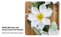 Artificial Magnolia Wreath Sturdy & Reusable Door Wreath Easy Care Farmhouse Wall Decor for Event Planners, Gift Donors, Entryway, Living Room