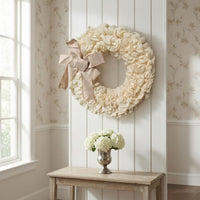 Textured Burlap Wreath Handmade Decorative Wreath Indoor Outdoor Home Decor Year Round for Wall Hanging