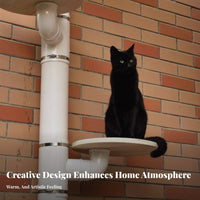 Pipe-Mounted Cat Step DIY kit Wall-Mounted Cat perch sturdy Wood Construction Climbing construction Part for Apartment Dwellers, Small Spaces, Home
