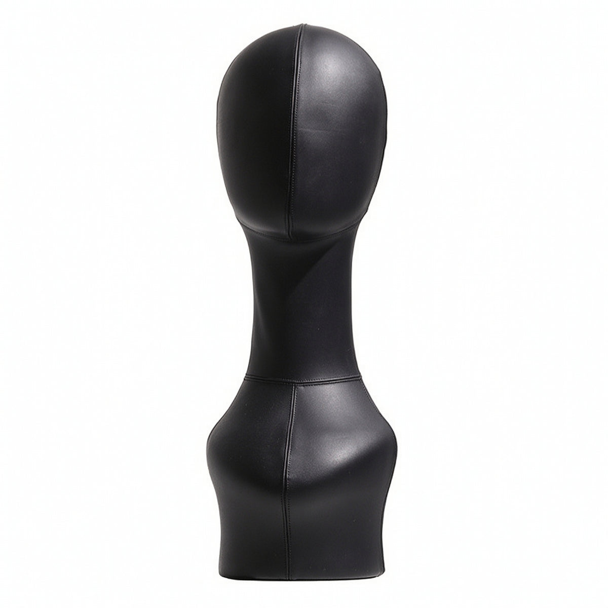 Mannequin Head with Shoulders Leather-Covered Mannequin Bust with Shoulders Long-Neck for Hairpiece Makers, Boutique Counters