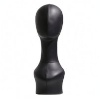 Mannequin Head with Shoulders Leather-Covered Mannequin Bust with Shoulders Long-Neck for Hairpiece Makers, Boutique Counters