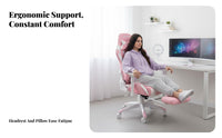 High-Back Gaming Chair with Footrest 360-Degree Swivel Ergonomic Gaming Recliner