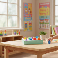 Disc Box Shape Sorter Fine Motor Skills Educational Shape Sorter Hand-Eye Coordination Color Sorting Box for Kids 18 months+, Kindergarten, Preschool