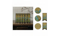 Tabletop Folding Screen Oriental Tabletop Divider Elegant Decorative Ornament for Study, Office, Bookshelf