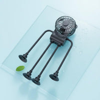 Handheld USB Robot Fan Multifunctional Suction Cup Fan 3 Speed Settings Personal Appliance Quiet Operation for Kitchen