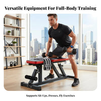 Space-Saving Foldable Utility Bench Multi-Position Dumbbell Press Bench Full Body Workout Thick Padded Cushion for Fitness Enthusiasts