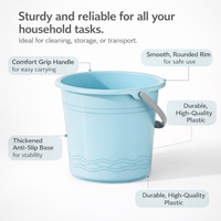 Ladle and Wash Basin Set with Large Capacity Cleaning Bucket for Students, Round Shape Up Bowl with Matching 3-Piece Bathing
