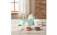 Wooden Tea Set Child Centered Toy Tea Set with Tray Educational for Kids, Playroom