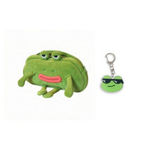 Soft Material Soft Fabric Frog Pencil Pouch Zipper Closure Frog Pencil Case Dangling Legs for Students