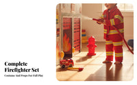 Realistic Design Kids Firefighter Costume Set Reflective Stripes Kids Firefighter Uniform Sturdy Materials for Boys, School Events, Parties