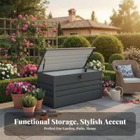 Garden Storage Bench Large Capacity Outdoor Storage Container Weather-Resistant Weatherproof for Gardeners, Families, Balcony