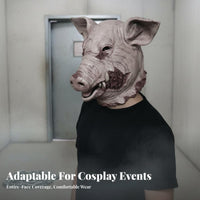 Realistic Details Scary Pig Clown Mask Long-Lasting Full Face Horror Pig Mask Breathable for Haunted House Actors, Cosplayers, Party Goers, Escape Rooms, Themed Parties, Stage Performances