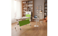 Multi-Functional Foldable Training Desk with Wheels Thickened Steel Frame Mobile Conference Table for Classroom