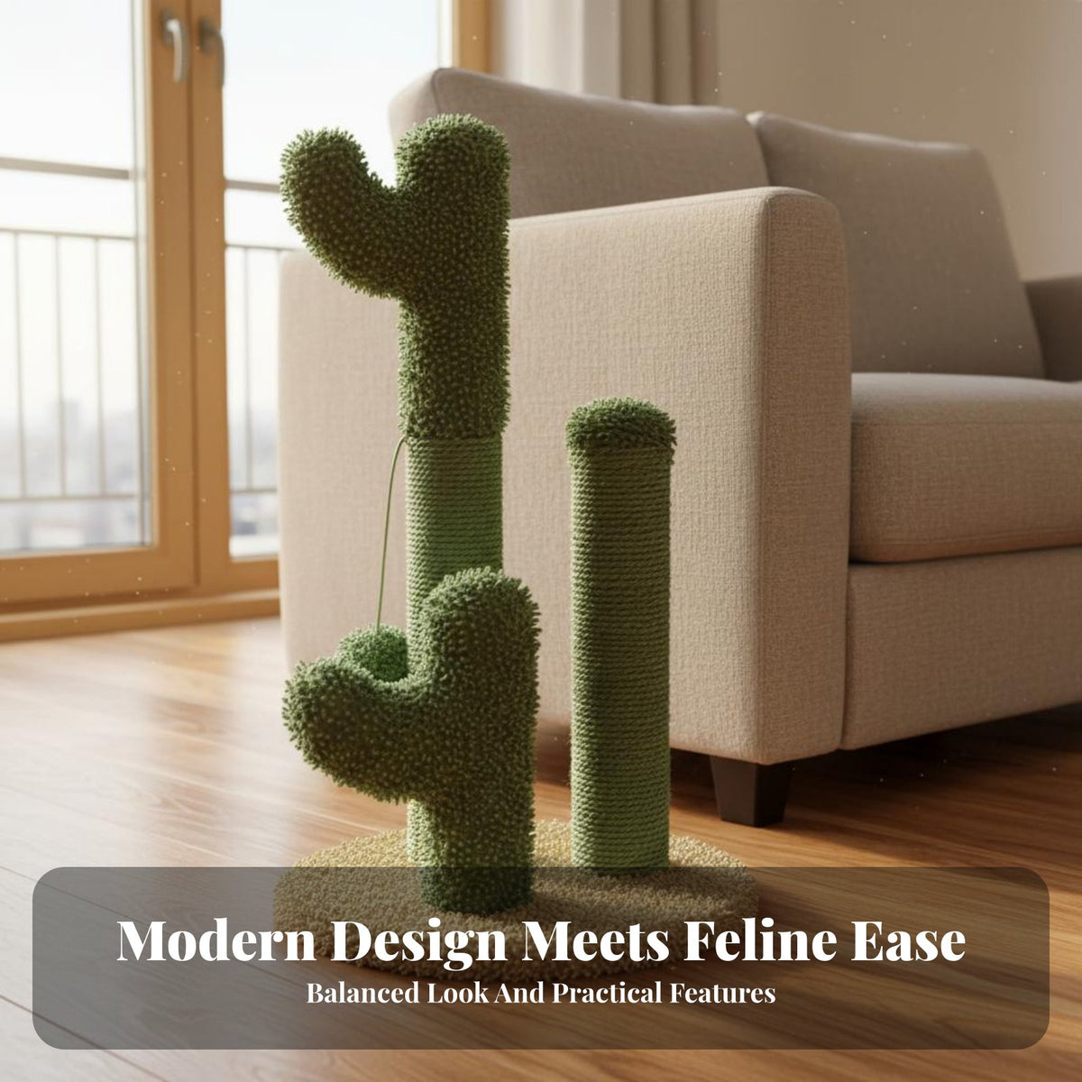 Cat Feline Furniture-Resistant Cat Scratching Pad Shed Material Multi Level Kitten Condo for Small Apartments, Indoors, Living Room