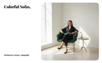 Upholstered Two-Seater Light Luxury Aesthetic Puff-Tufted Armchair Nordic Aesthetic Soft Upholstery for Business Owners
