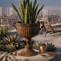 Pedestal Planter Stable Urn Planter Outdoor Use Urn Vase for Garden, Indoor Display