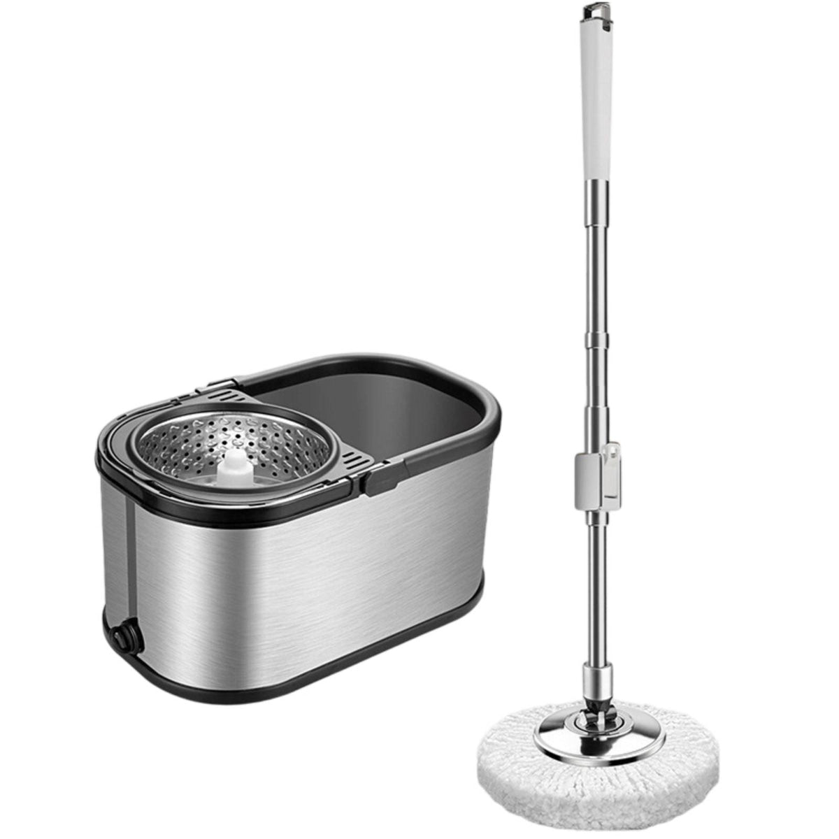 Stainless Steel Rotating Mop Easy to Clean Hands Mop Bucket Set Reusable Cleaning Tool for Home, Office