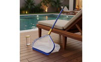 Reinforced Rim Pool Foliage Skimmer Fits Standard Pole Pool Skimmer Net Blue Frame Water Cleaning Gear for Pools, Ponds