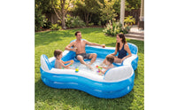 Lounge Pool with Seats Inflatable Family Lounge Pool Adult Kids for Backyard, Garden