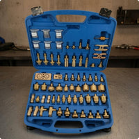 Brass Adapters Automotive Air Conditioning Leak Test Kit Two-Level Interior Car Leak Identifier Kit Organized Storage Refrigerant Diagnostic Set Latch Closures for Mechanics, Auto Repair Workers, Workshop, Garage
