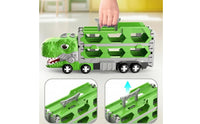 Double-Form Dinosaur Carrier Truck Convertible Dino Race Track Truck Alloy
