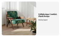 French Inspired verdant Fabric Armchair dense Wood Frame Upholstered relaxation Chair Signature design Living Room Furniture Retro Look for Guesthouse Owners, Interior Designers, Balcony, Bedroom, Reception Area, Office