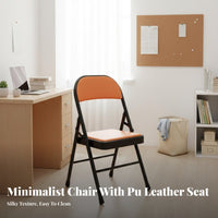 Foldable Backrest Chair Easy Storage Metal Frame Folding Chair Sturdy and Hard-Wearing for Students, Office Workers, Conference Room, Meeting Rooms