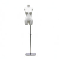Cloth-Covered-Covered Half-Body Female Mannequin Textured Headless Torso Mannequin Narrow Shoulder Clothing Form Telescopic for Shop Window