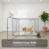 Large Chain-Mesh Kennel Easy Assembly Pet Supply sturdyDuty Pet Enclosure for Residents with Yards, Backyard, Outdoor, Garage